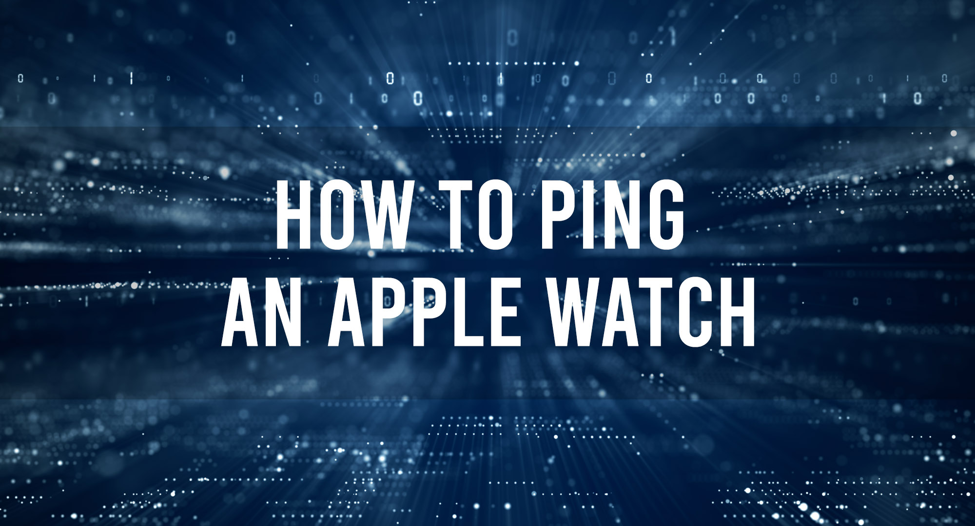 How to ping an apple watch